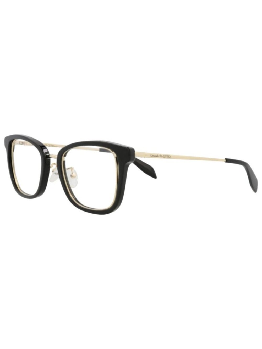 New Alexander McQueen Women's Eyeglasses Square Rectangle Acetate Frame Black